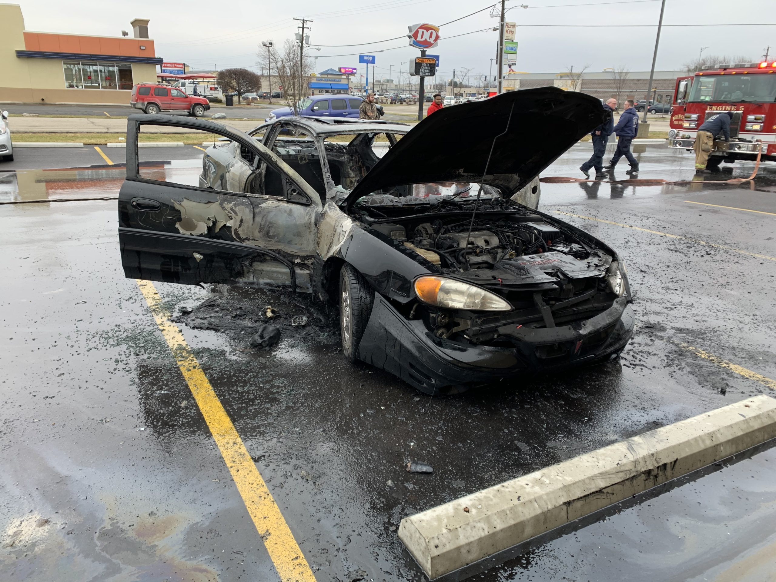 Flames, but not from the grill. Car Catches fire outside of local Burger King. post thumbnail image